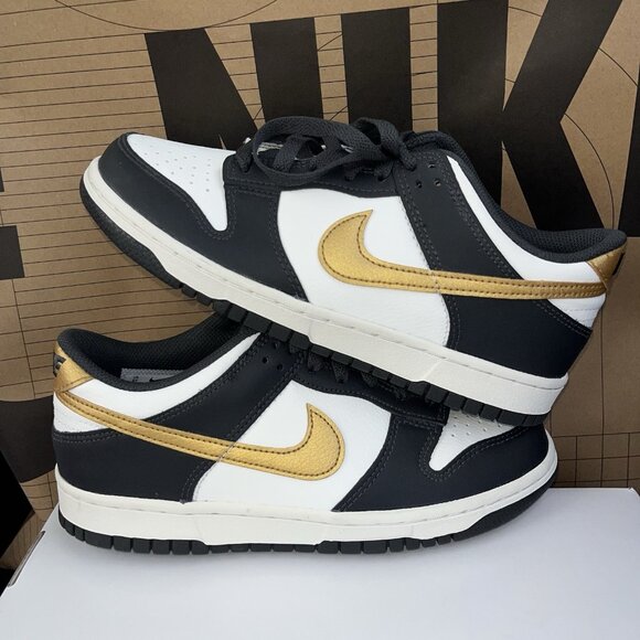 NEW Nike Dunk Low Summit White Metallic Gold HV2533-100 GS Women Sz 7.5 / 6Y - Picture 1 of 6